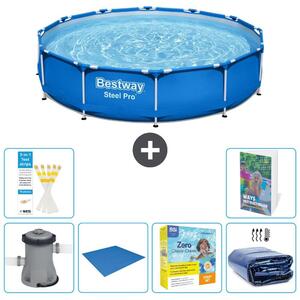 Piscina gonfiabile Bestway Steel Pro, rotonda, dimensioni 366x76 cm, composta da 5 parti, modello S245