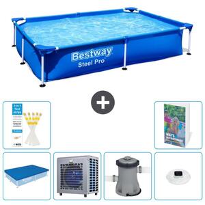 Bestway Steel Pro, piscina rettangolare - 221x150x43 cm - composta da 5 parti, modello S106
