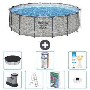 Piscina gonfiabile Bestway Steel Pro MAX, rotonda, 488x122 cm, composta da 6 parti, modello S622