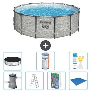 Piscina gonfiabile Bestway Steel Pro MAX, rotonda, 427x122 cm, composta da 6 parti, modello S594