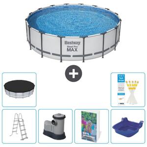 Piscina gonfiabile Bestway Steel Pro MAX, rotonda, 488x122 cm, composta da 5 parti, modello S662