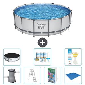 Bestway Steel Pro MAX, piscina in acciaio, forma rotonda - 488x122 cm - composta da 6 parti, modello S599