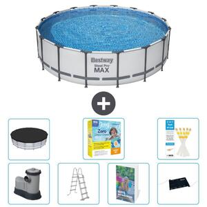 Piscina gonfiabile Bestway Steel Pro MAX, rotonda, 488x122 cm, composta da 6 parti, modello S582