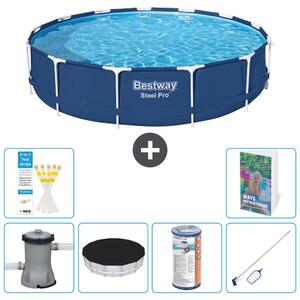 Bestway Steel Pro, piscina in acciaio, rotonda - 396x84 cm - composta da 5 parti, modello S304