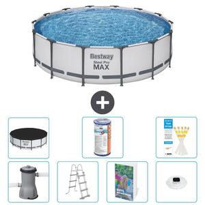 Bestway Steel Pro MAX, piscina in acciaio, forma rotonda, dimensioni 427x122 cm, composta da 6 parti, modello S622