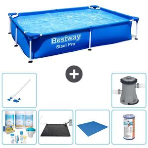 Bestway Steel Pro, piscina rettangolare - 221x150x43 cm - 7 pezzi - Modello S22062