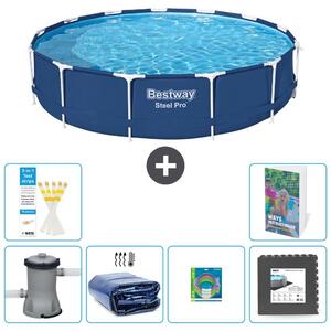 Piscina gonfiabile Bestway Steel Pro, rotonda, dimensioni 396x84 cm, composta da 5 parti, modello S177