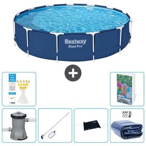 Piscina gonfiabile Bestway Steel Pro, rotonda, dimensioni 396x84 cm, composta da 5 parti, realizzata in acciaio S235