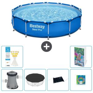 Piscina gonfiabile Bestway Steel Pro, rotonda, dimensioni 366x76 cm, composta da 5 parti, modello S211