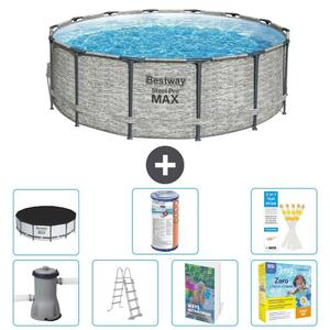 Piscina gonfiabile Bestway Steel Pro MAX, rotonda, 427x122 cm, composta da 6 parti, modello S572