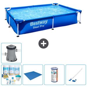 Bestway Steel Pro, piscina rettangolare - 221x150x43 cm - 6 pezzi - Modello S22065