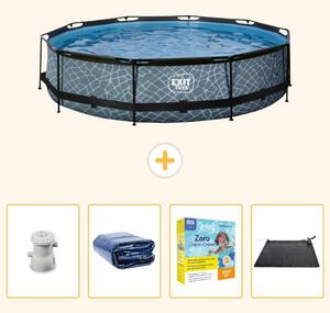 Piscina fuori terra - Design effetto pietra - 360x76 cm - 5 pezzi - Modello SCB25