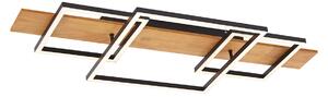 Plafoniera di design nera quadrata con LED dimmerabile a 3 livelli - Nimue