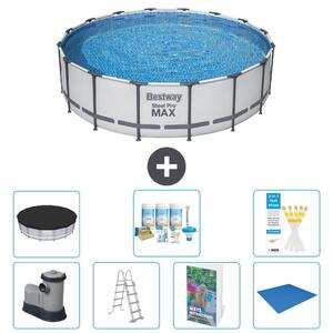 Bestway Steel Pro MAX, piscina in acciaio, forma rotonda - 488x122 cm - composta da 6 parti, modello S599