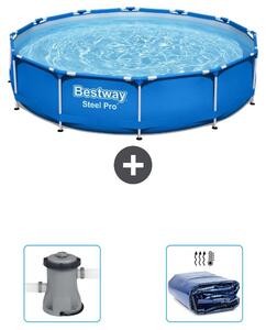 Bestway Steel Pro, piscina in acciaio, forma rotonda - 366x76 cm - composta da 3 parti, modello S22308