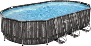 Mountfield piscina fuori terra Frame legno scuro ovale 6,1x3,66x1,22m