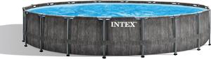 INTEX Piscina con cornice in legno grigio 549x122 26744NP