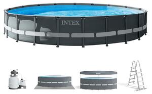 INTEX 26334GN Set piscina Ultra XTR (610x122cm) con pompa filtro inclusa Telo di copertura Scaletta Telo pavimento