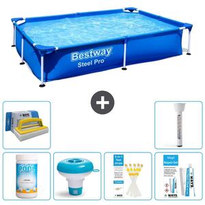 Bestway Steel Pro, piscina rettangolare - 221x150x43 cm - 7 pezzi - Modello S22290