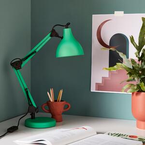 Lampada da scrivania pop Ennis verde, in metallo, INSPIRE