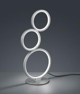 Lampada da tavolo a LED RONDO dimmerabile con 3 anelli, altezza 45 cm, argento