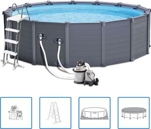 Piscina a pannelli Intex Graphite 478 cm PVC 16805 L 28382GN