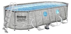 Piscina Power Steel Stacked Stone Swim Vista 549 x 274 x 122 cm con accessori