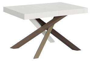 Tavolo Allungabile con 2 allunghe VOLANTIS MULTICOLOR 90x120xh77 cm estensibile fino a 224 cm Allunghe da 52 cm, gambe in Ferro verniciate Antracite piano colore Bianco Frassino