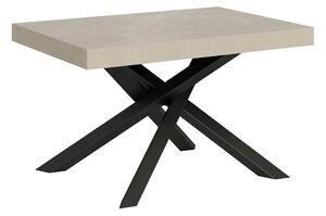 Tavolo Allungabile con 2 allunghe VOLANTIS MULTICOLOR 90x120xh77 cm estensibile fino a 224 cm Allunghe da 52 cm, gambe in Ferro verniciate Antracite piano colore cashmere