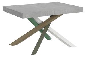Tavolo Allungabile con 2 allunghe VOLANTIS MULTICOLOR 90x120xh77 cm estensibile fino a 224 cm Allunghe da 52 cm, gambe in Ferro verniciate Antracite piano colore Cemento