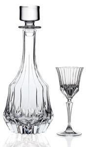<p>Elegante bottiglia con calici in cristallo finemente lavorato, linee classiche e slanciate, ideale per una tavola chic e raffinata.</p>