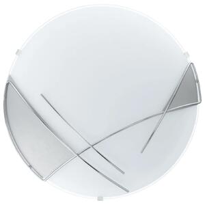Plafoniera/Applique Contemporanea Raya Vetro Argento E Bianco 1 Luce E27