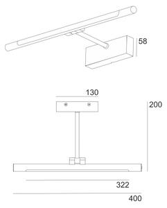 Illuminazione LED per specchio da bagno MIRROR LED/6W/230V 4000K IP44 40 cm nero