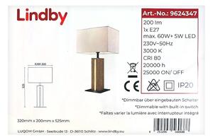 Lindby - Lampada da tavolo GARRY 1xE27/60W/230V + LED/5W/230V