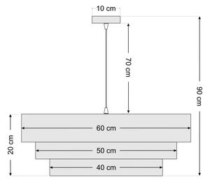 Lampadario su filo TRINITI 1xE27/60W/230V marrone/oro/beige
