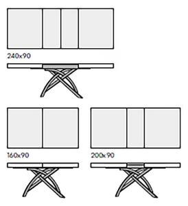 PAEAN - tavolo da pranzo allungabile cm 90 x 160/200/240 x 77 h