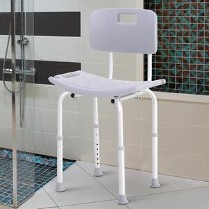 HOMCOM Sedia per doccia per Anziani, Disabili e Donne Incinte Imbottita con  forma a U, 54x52x70-82cm, Bianco