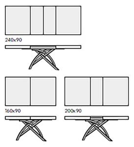 GAIA - tavolo da pranzo allungabile cm 90 x 160/200/240 x 77 h