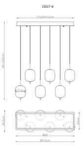 Globo 15217-6 - Lampadario LED a sospensione con filo EWALD 6xLED/6,7W/230V