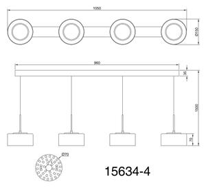 Globo 15634-4 - Lampadario LED a sospensione con filo FOGSY 4xLED/8W/230V