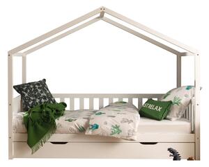 Letto per bambini in legno di pino bianco con letto estraibile e contenitore 90x200 cm DALLAS - Vipack
