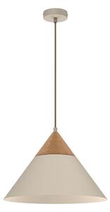 Lampadario a sospensione con filo SINGLE 1xE27/15W/230V beige/faggio