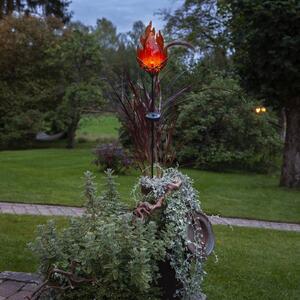 STAR TRADING Lampada LED solare Melilla Flame a fiamma