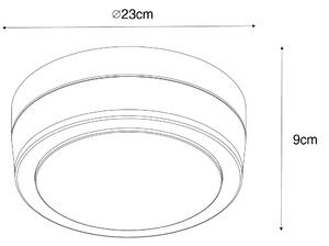 Plafoniera da esterno classica nera 23 cm IP44 - Flavi