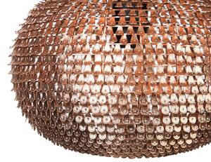 Lampada a Sospensione con paralume ovale in metallo color Rame Metallo Globo design moderno Beliani