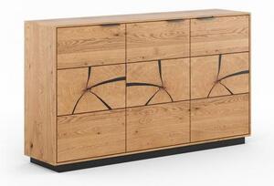 Credenza moderna rovere massello con sezione di tronco