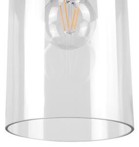 Lampada a sospensione a sospensione con paralume in vetro trasparente Nero dal design moderno cilindrico geometrico Beliani