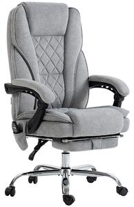 Vinsetto Sedia da ufficio ergonomica con massaggio, poggiapiedi e ruote, Grigio | Aosom Italy