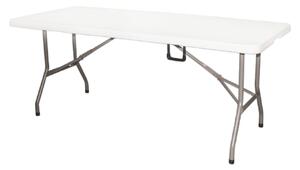 Tavolo rettangolare bianco 181x74xh74 cm chiudibile salvaspazio a valigetta per catering o viaggi Polyfold
