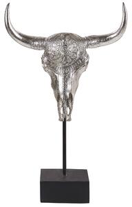 Decorazione con teschio di toro Decorazione con di testa di animale in poliresina argento Beliani